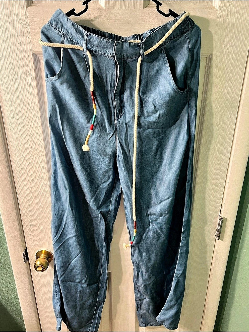 Blue Drawstring Jogger Pants Like New